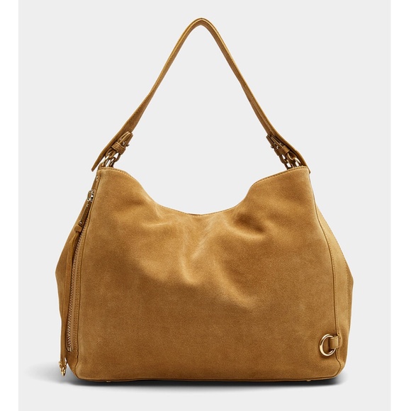 Rebecca Minkoff honey caramel M.A.B carryall hobo suede leather large tote NWT - Picture 2 of 16